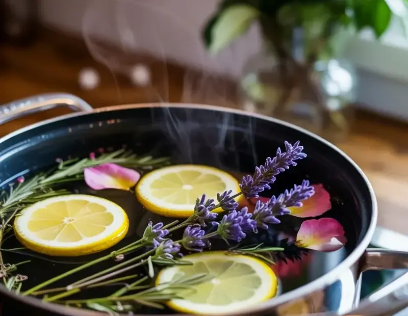 Stovetop Simmer Pot with Lavender & Rose Petals for a Cozy Fall Evening